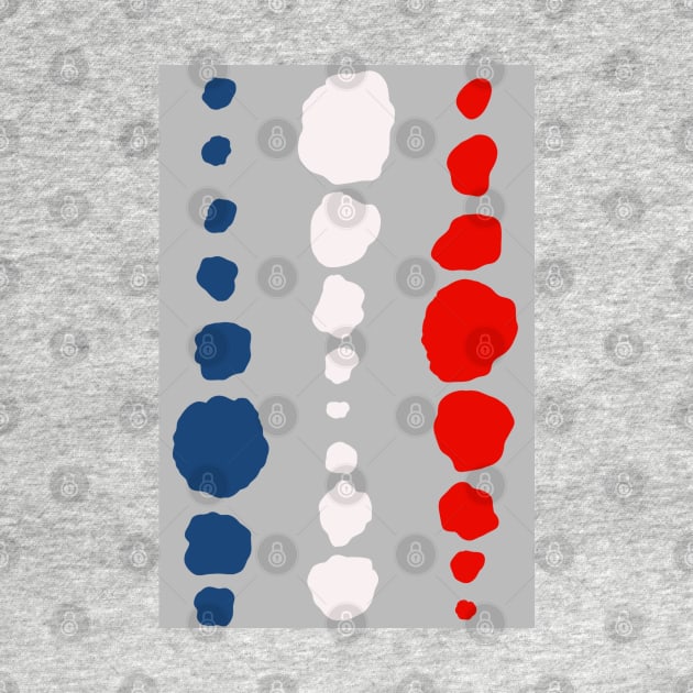 Modern abstract organic polka dots in red, white and blue -independence day by FrancesPoff